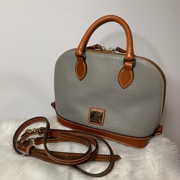 Dooney & Bourke Gray Leather Crossbody Handbags - Picture 11 of 13
